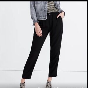 Madewell Black Drapey Pull On Track Trousers Size Medium